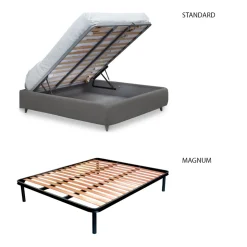 Letto da Una Piazza con Testiera in Tessuto Realizzato in Italia - Fiuto
