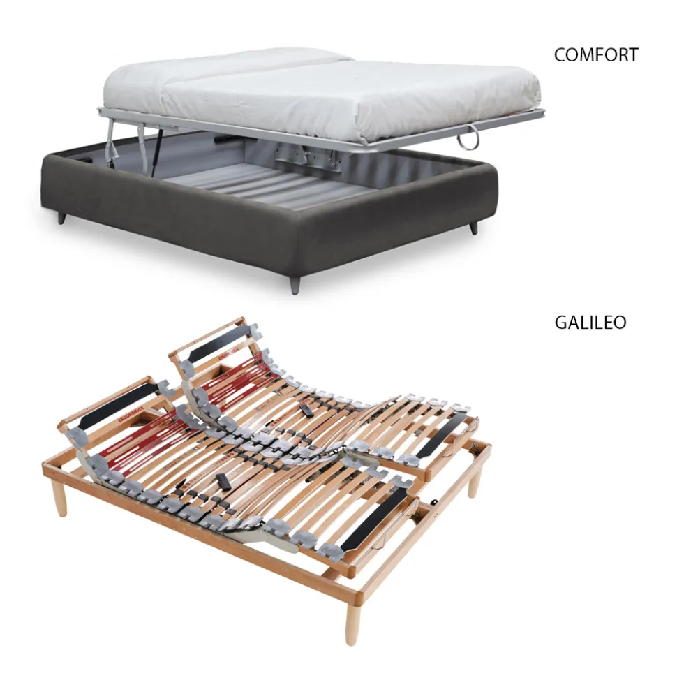 Letto da Una Piazza con Testiera in Tessuto Realizzato in Italia - Fiuto