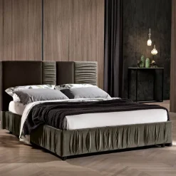 Letto Imbottito Matrimoniale Moderno con Pieghe o Trapuntato di Design - Thomas