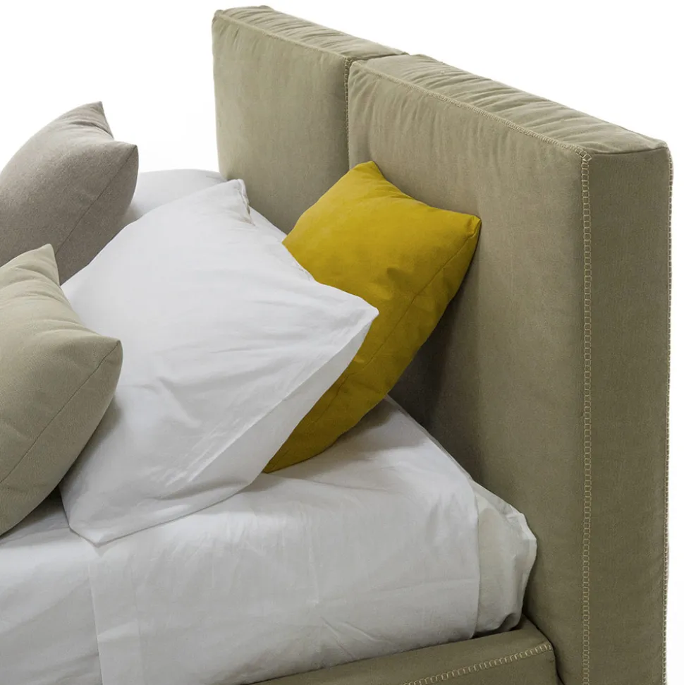 Letto Imbottito Matrimoniale con Box in Tessuto Ecopelle Made in Italy – Deserto