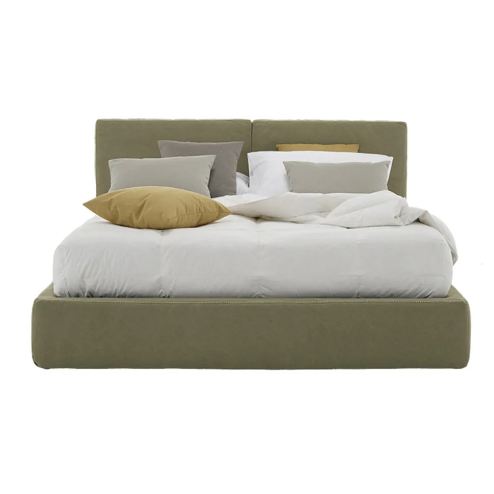 Letto Imbottito Matrimoniale con Box in Tessuto Ecopelle Made in Italy – Deserto