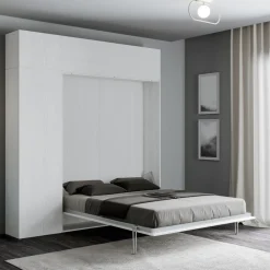 Letto Matrimoniale a Scomparsa Verticale con Pensile e Colonna - Magicompare