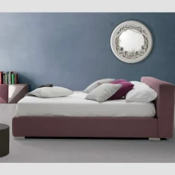 Letto Matrimoniale Basso con Box in Tessuto o Ecopelle Made in Italy – Soraia