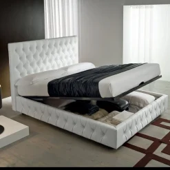 Letto Matrimoniale Capitonné con Contenitore Opzionale Made in Italy - Sciocco