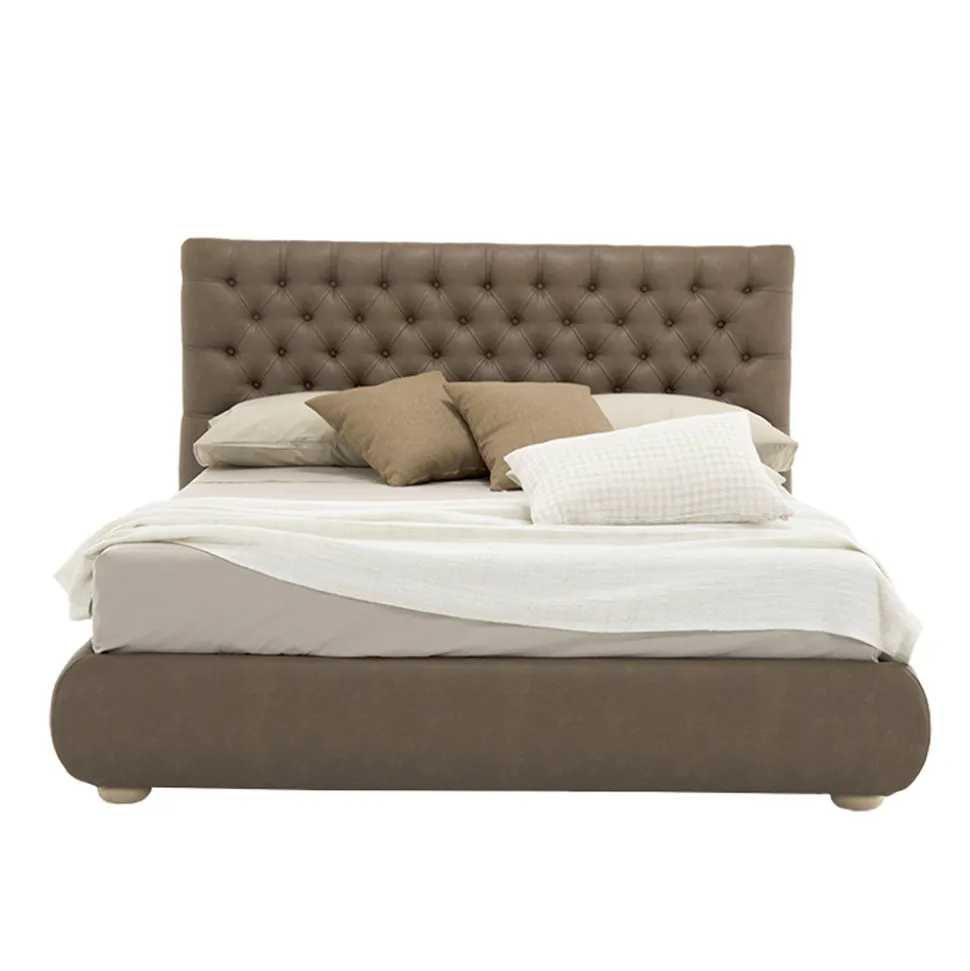 Letto Matrimoniale Classico con Box in Tessuto o Ecopelle Made in Italy – Libano