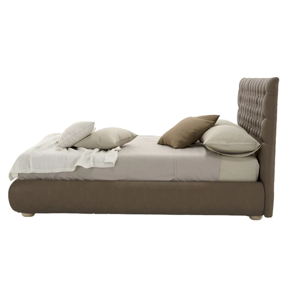 Letto Matrimoniale Classico con Box in Tessuto o Ecopelle Made in Italy – Libano