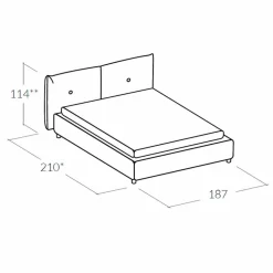 Letto matrimoniale con box contenitore alzante 160x190/200 cm Nina