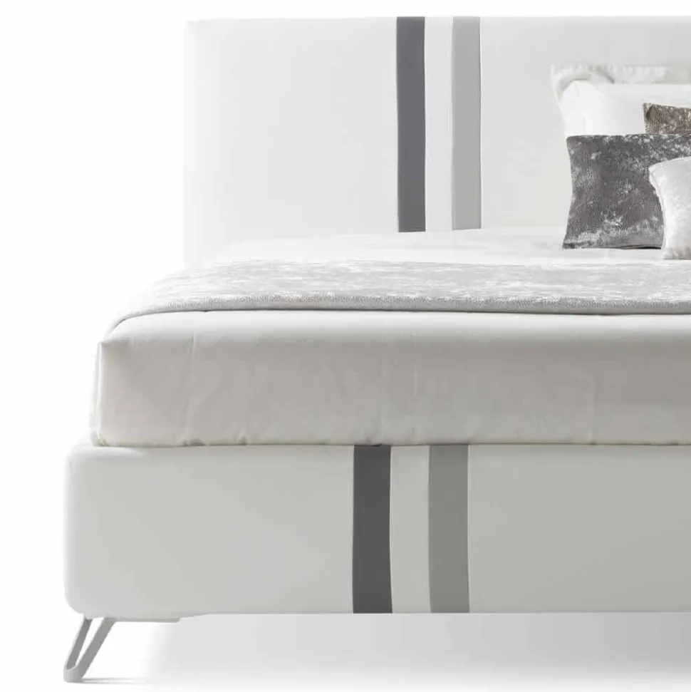 Letto Matrimoniale con Cassettone Imbottito in Ecopelle Made in Italy – Paolo