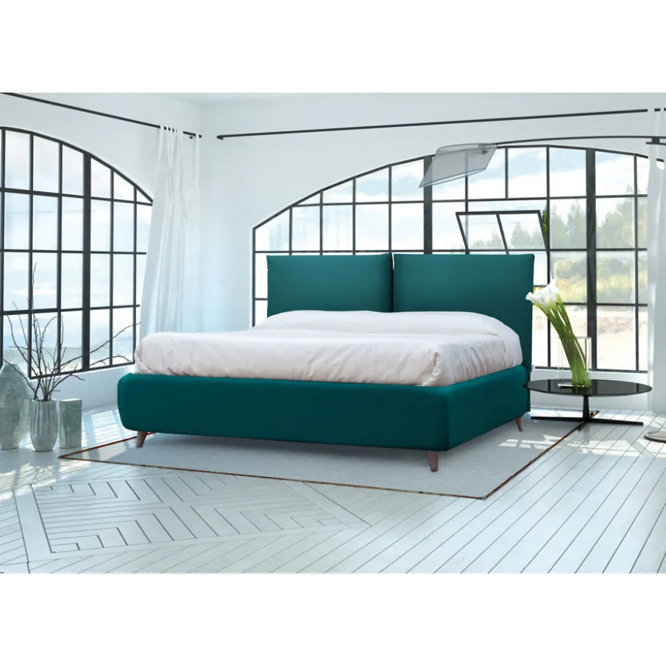 Letto Matrimoniale con Contenitore Opzionale e Piedini Made in Italy - Birba
