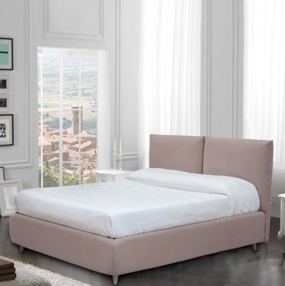 Letto Matrimoniale con Contenitore Opzionale e Piedini Made in Italy - Birba