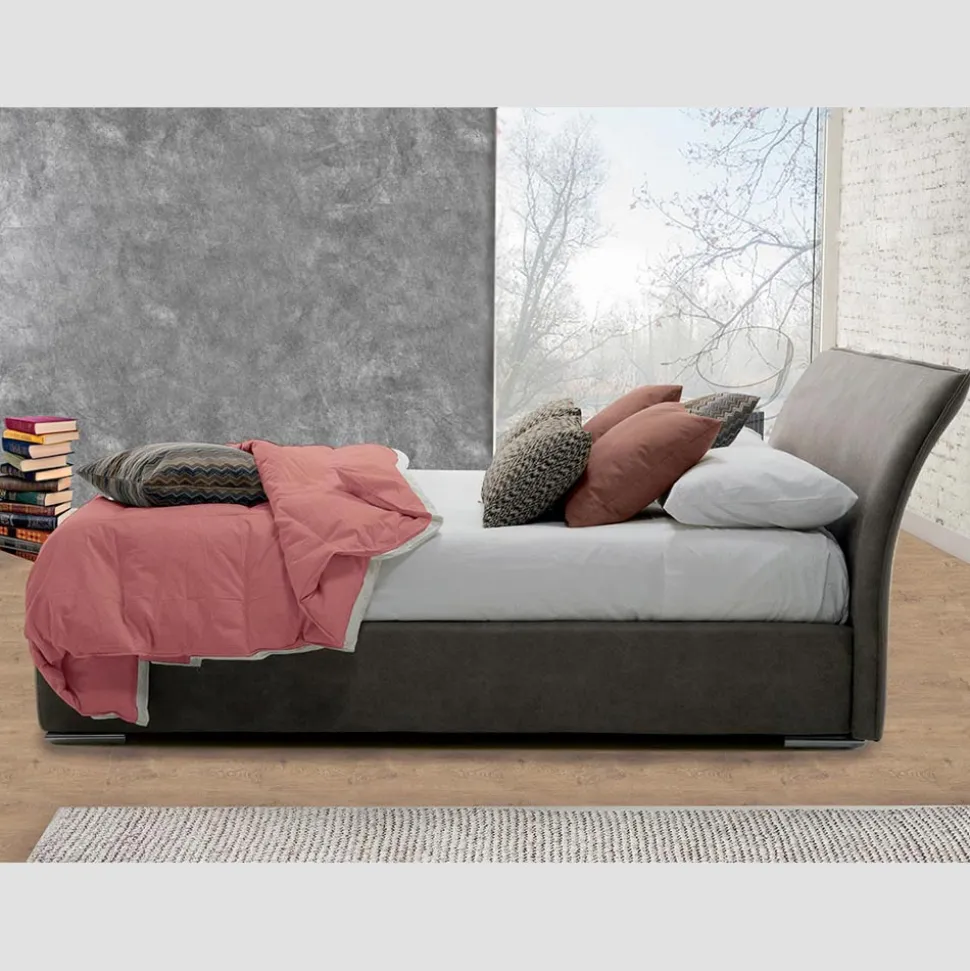 Letto Matrimoniale con Contenitore in Tessuto o Ecopelle Made in Italy – Doremì