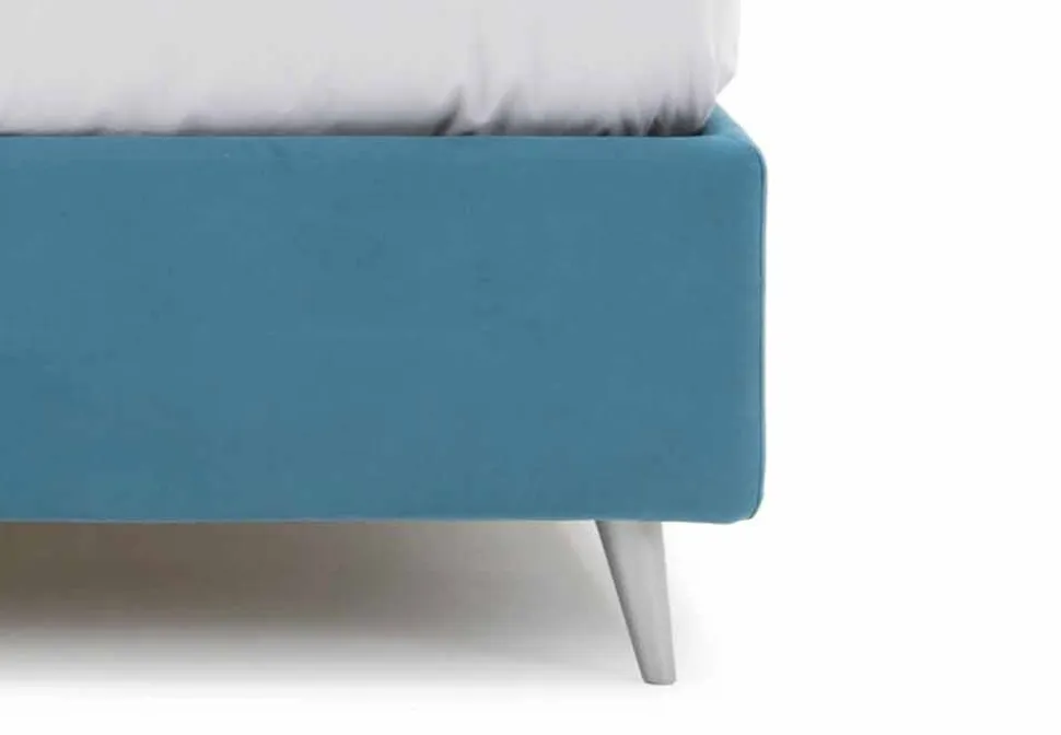 Letto Matrimoniale con Contenitore Rivestito in Tessuto Made in Italy - Renato
