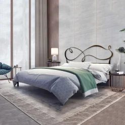 Letto Matrimoniale con Giroletto in Ferro Pieno e Tubolare Made in Italy - Design