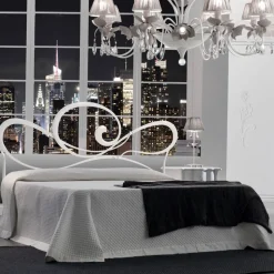Letto Matrimoniale con Giroletto in Ferro Made in Italy - Ombra