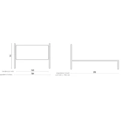 Letto Matrimoniale con Giroletto in Ferro Made in Italy - Ombra