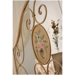 Letto Matrimoniale con Pediera Coordinata in Ferro Tubolare Made in Italy - Chic