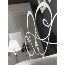 Letto Matrimoniale con Pediera Coordinata, Materasso e 2 Comodini - Nebbia