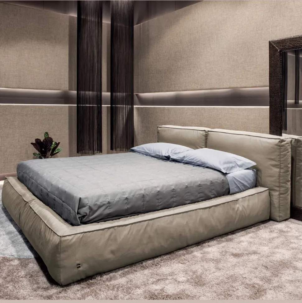 Letto Matrimoniale con Rete e Contenitore Opzionale Made in Italy - Ribelle