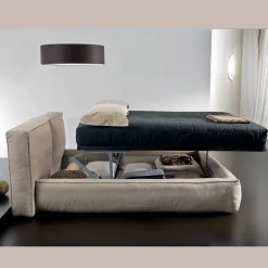 Letto Matrimoniale con Rete e Contenitore Opzionale Made in Italy - Ribelle