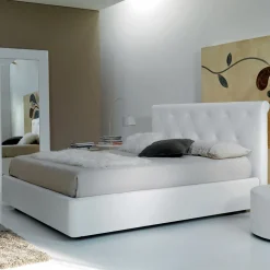 Letto Matrimoniale con Struttura in Legno Ricoperta in Poliuretano - Stravolto