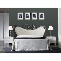 Letto Matrimoniale con Testata e Giroletto in Ferro Made in Italy - Finitura