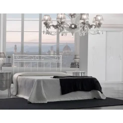 Letto Matrimoniale con Testata e Giroletto in Ferro Made in Italy - Incolla