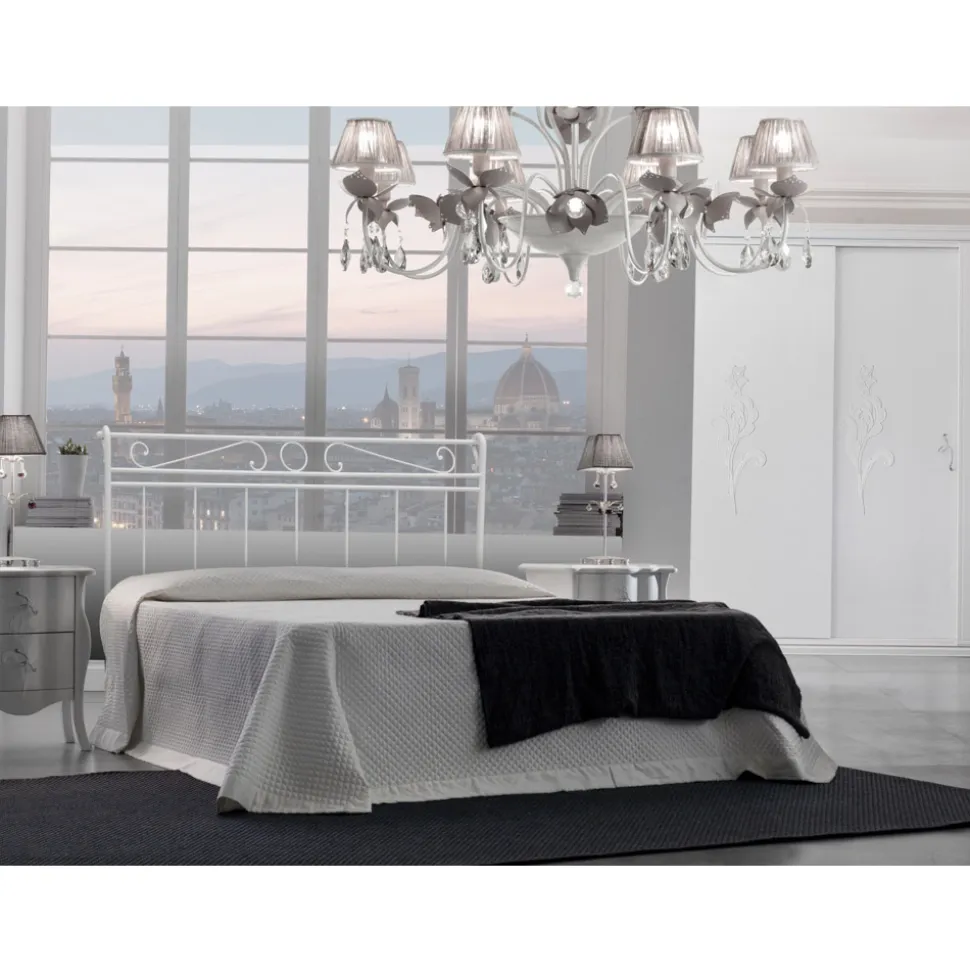 Letto Matrimoniale con Testata e Giroletto in Ferro Made in Italy - Incolla