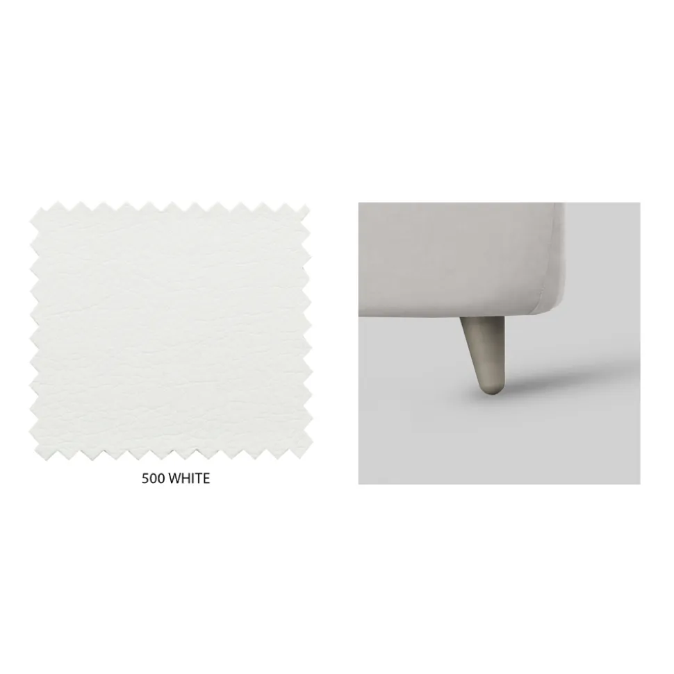 Letto Matrimoniale con Testiera in Ecopelle o Tessuto Made in Italy - Buddy