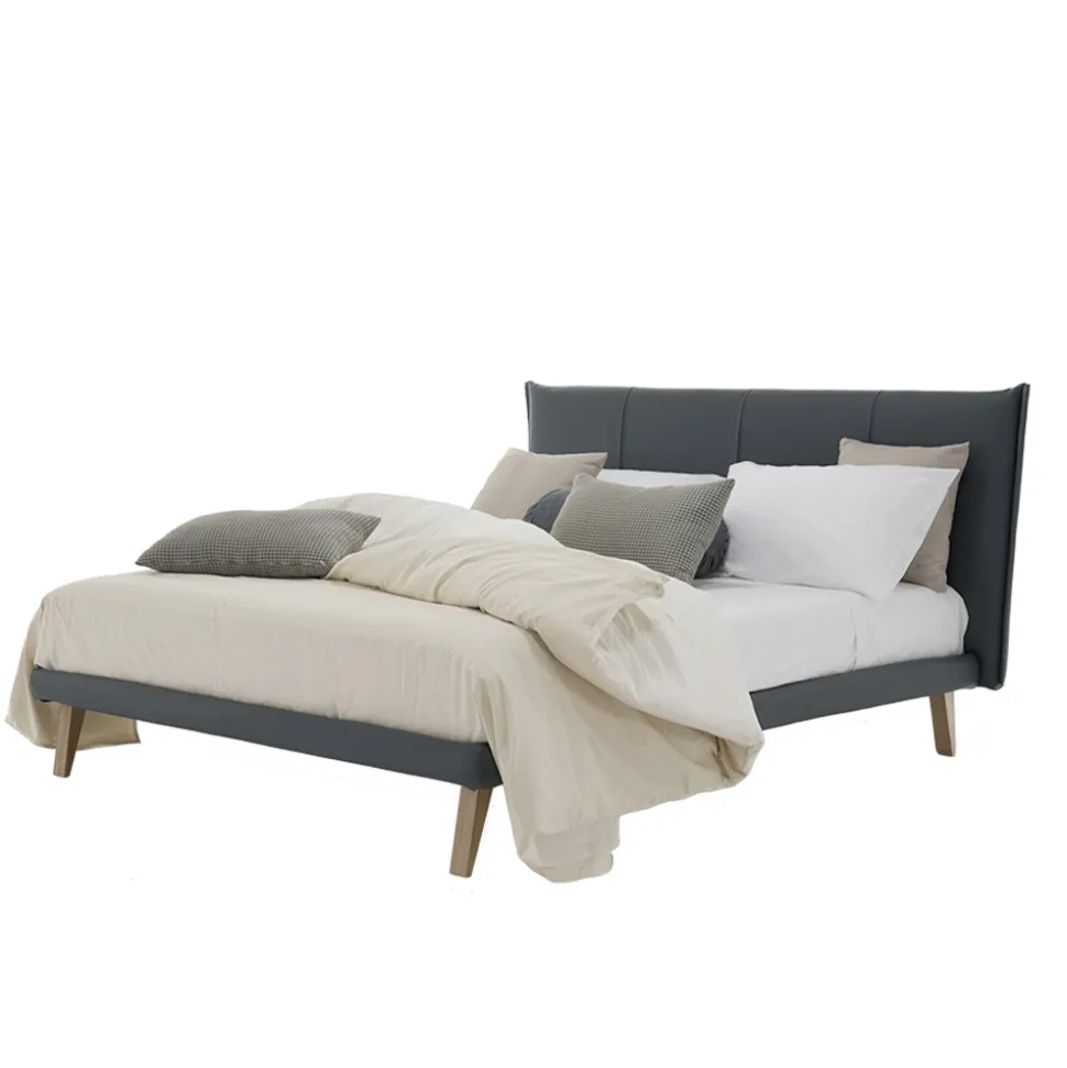 Letto Matrimoniale Design di Lusso in Ecopelle o Tessuto Made in Italy – Generus