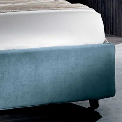 Letto Matrimoniale di Design Imbottito Moderno Blu o Grigio Alta Qualità - Kenzo