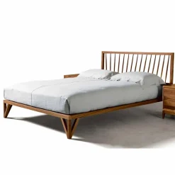 Letto matrimoniale di design 160x200cm con base in noce massello Alain