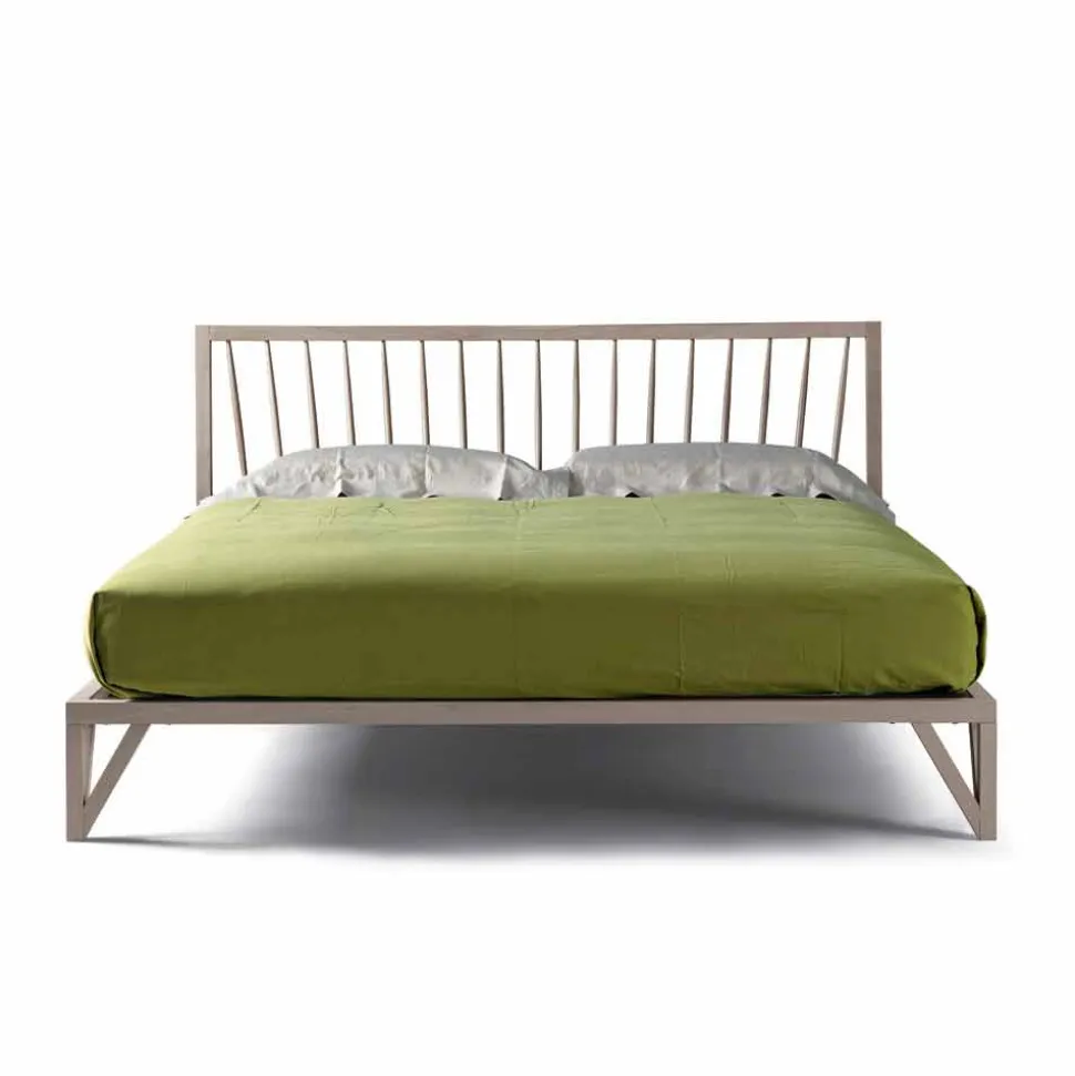 Letto matrimoniale di design 160x200cm con base in noce massello Alain