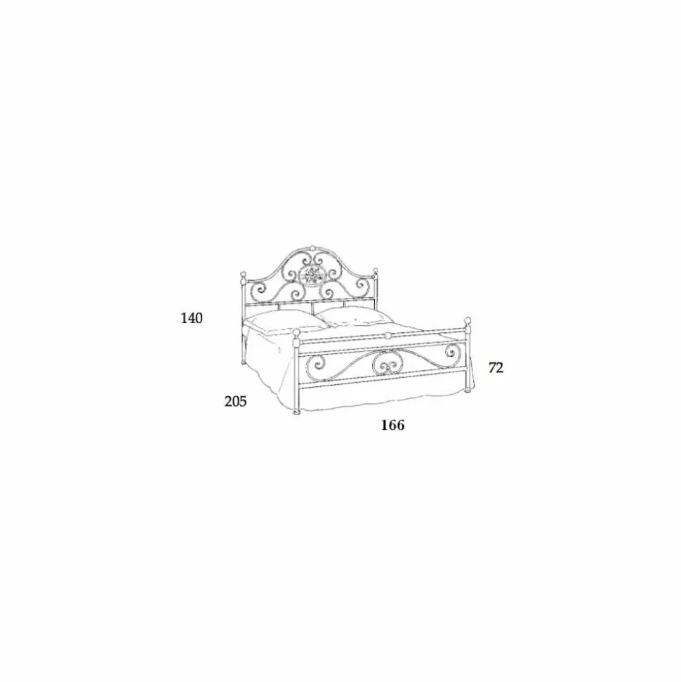 Letto matrimoniale di design in ferro battuto artigianale Alexa