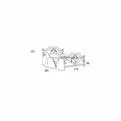 Letto matrimoniale di design in ferro pieno Allie, made in Italy