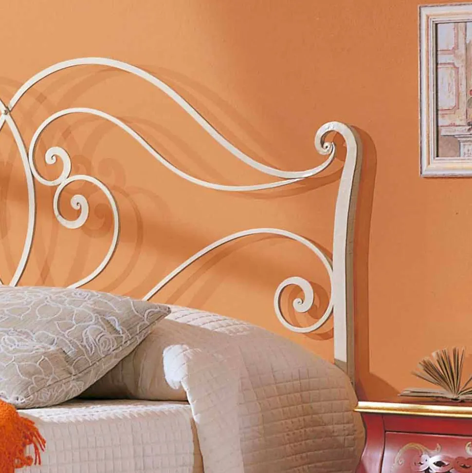Letto matrimoniale di design in ferro pieno Allie, made in Italy