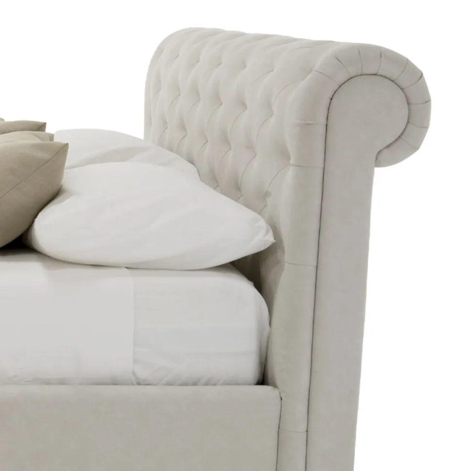 Letto Matrimoniale di Design Imbottito con Contenitore Made in Italy – Scarpetta