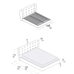 Letto Matrimoniale Imbottito in Poliuretano Espanso Made in Italy - Capriccio