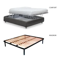 Letto Matrimoniale Imbottito con Contenitore Opzionale Made in Italy - Akira