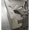 Letto Matrimoniale Imbottito e Rivestito in Tessuto e Pelle Made in Italy - Lula
