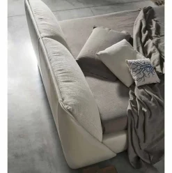 Letto Matrimoniale Imbottito e Rivestito in Tessuto e Pelle Made in Italy - Lula