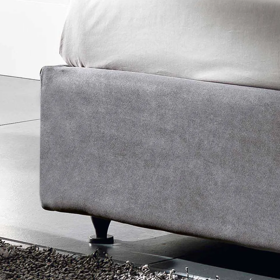 Letto matrimoniale imbottito con contenitore alzante 160x190/200cm Mia