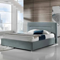 Letto matrimoniale imbottito moderno con box alzante 160x190/200cm Sun