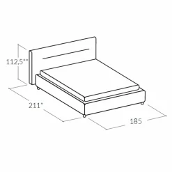 Letto matrimoniale imbottito moderno con box alzante 160x190/200cm Sun