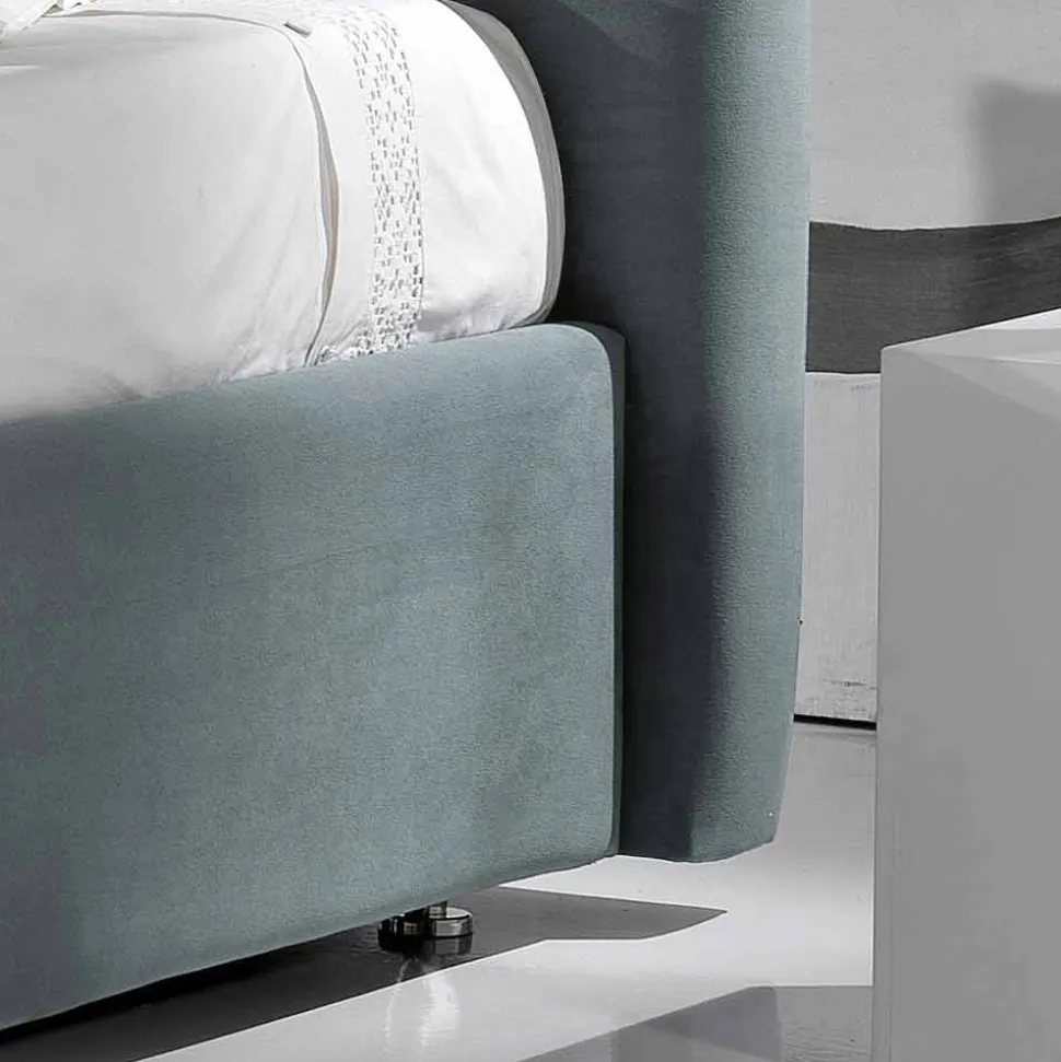 Letto matrimoniale imbottito moderno con box alzante 160x190/200cm Sun