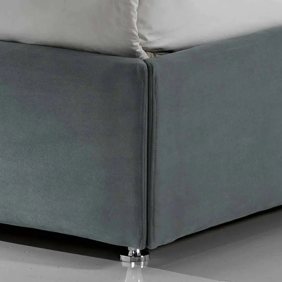 Letto matrimoniale imbottito moderno con box alzante 160x190/200cm Sun