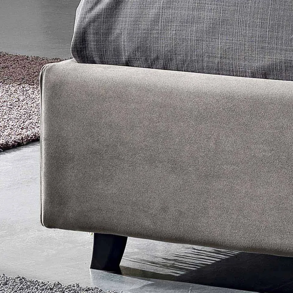 Letto matrimoniale imbottito con contenitore moderno 160x190/200 Reby