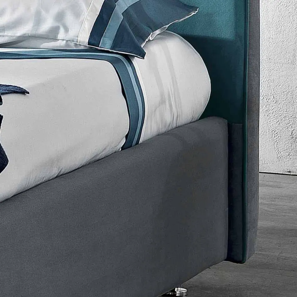 Letto matrimoniale imbottito con box alzante 160x190/200cm Mia