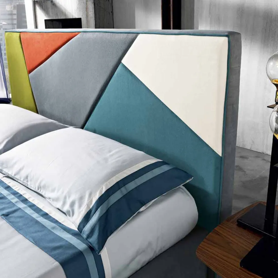 Letto matrimoniale imbottito con box alzante 160x190/200cm Mia