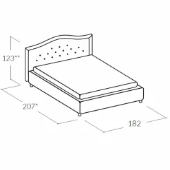Letto matrimoniale imbottito in ecopelle con box 160x190/200 cm Agly