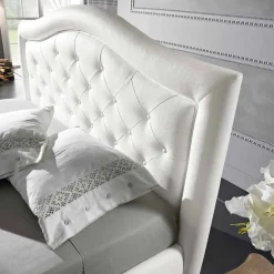 Letto matrimoniale imbottito in ecopelle con box 160x190/200 cm Agly
